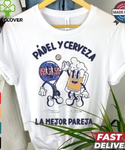 Official La Mejor Pareja Padel Y Cerveza T shirt