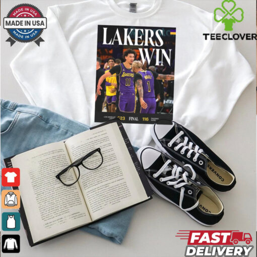 Official Lakers and Dodgers win Friday night in Los Angeles 2024 Poster t shirt