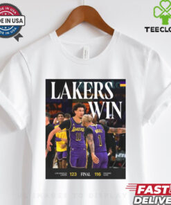 Official Lakers and Dodgers win Friday night in Los Angeles 2024 Poster t shirt