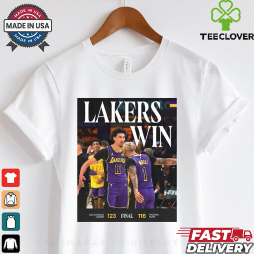 Official Lakers and Dodgers win Friday night in Los Angeles 2024 Poster t shirt