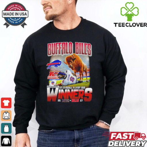Official Lamar Jackson Baltimore Ravens and Buffalo Bills Mascot AFC Divisional Playoff 2025 Winners shirt