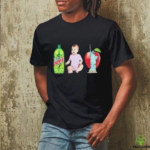 Official Lana Mtn Dew Baby Apple Statue Of Liberty Shirt