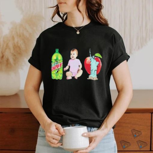 Official Lana Mtn Dew Baby Apple Statue Of Liberty Shirt
