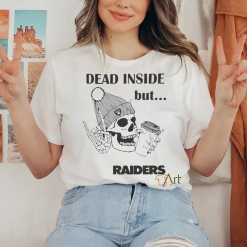 Official Las Vegas Raiders Skeleton Dead Inside But Raiders Logo Shirt