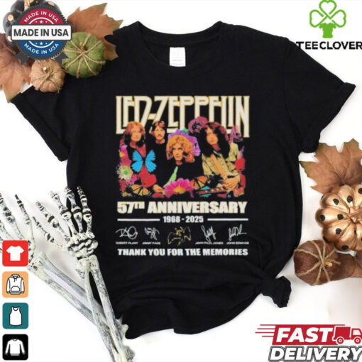 Official Led Zeppelin 57th Anniversary 1968 2025 Thank You For The Music T Shirt