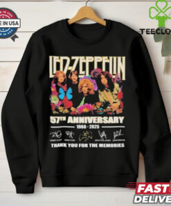 Official Led Zeppelin 57th Anniversary 1968 2025 Thank You For The Music T Shirt