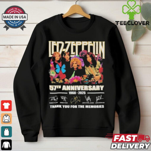 Official Led Zeppelin 57th Anniversary 1968 2025 Thank You For The Music T Shirt