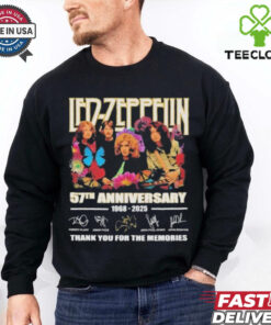 Official Led Zeppelin 57th Anniversary 1968 2025 Thank You For The Music T Shirt