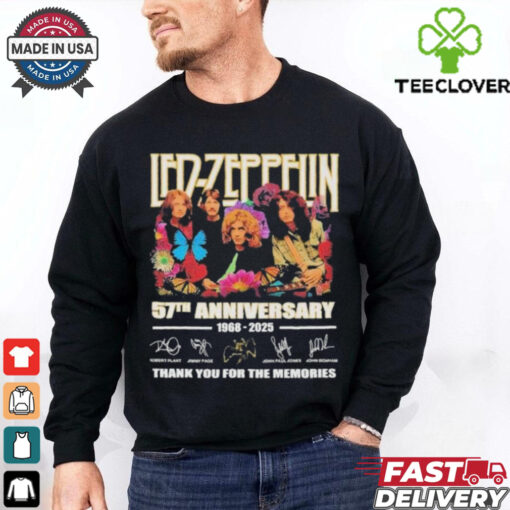 Official Led Zeppelin 57th Anniversary 1968 2025 Thank You For The Music T Shirt