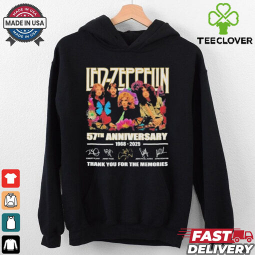 Official Led Zeppelin 57th Anniversary 1968 2025 Thank You For The Music T Shirt
