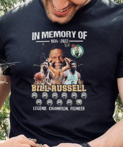 Official Legend Champions Pioneer In memory of 1934 2022 Bill Russell Boston Celtic signature shirt