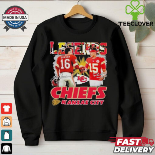 Official Legends Chiefs Patrick Mahomes And Len Dawson Signatures Shirt