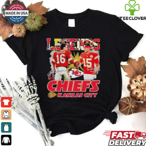 Official Legends Chiefs Patrick Mahomes And Len Dawson Signatures Shirt