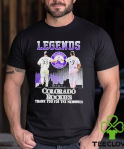 Official Legends Colorado rockies larry walker and todd helton thank you for the memories signatures T shirt