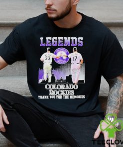 Official Legends Colorado rockies larry walker and todd helton thank you for the memories signatures T shirt