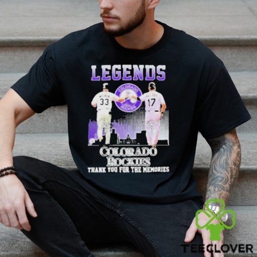 Official Legends Colorado rockies larry walker and todd helton thank you for the memories signatures T shirt
