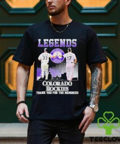 Official Legends Colorado rockies larry walker and todd helton thank you for the memories signatures T shirt
