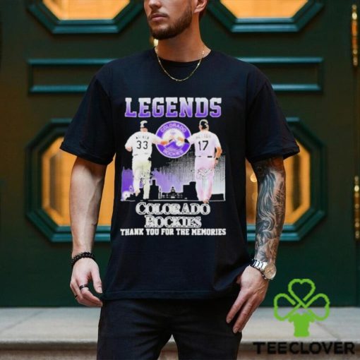 Official Legends Colorado rockies larry walker and todd helton thank you for the memories signatures T shirt