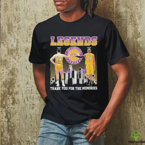 Official Legends Jerry West And Kobe Bryant Thank You For The Memories Signatures Shirt