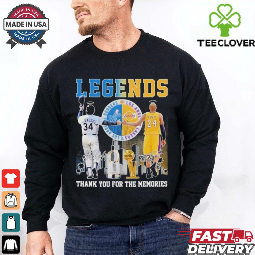 Official Legends Los Angeles Dodgers MLB x Los Angeles Lakers NBA Thank You for The Memories T Shirt Official Legends Los Angeles Dodgers MLB x Los Angeles Lakers NBA Thank You for The Memories T Shirt