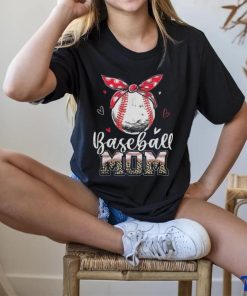 Official Leopard Baseball Mom Headband Baseball Ball Mothers Day Mama T Shirt