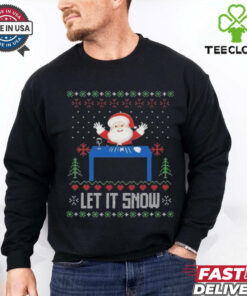 Official Let It Snow Santa And Weed Ugly Christmas Shirt