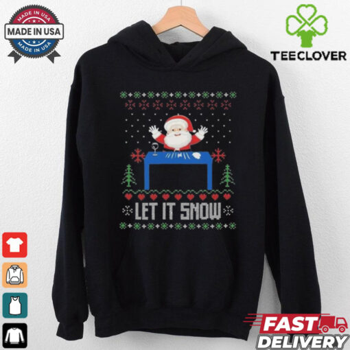 Official Let It Snow Santa And Weed Ugly Christmas Shirt