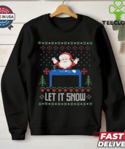 Official Let It Snow Santa And Weed Ugly Christmas Shirt