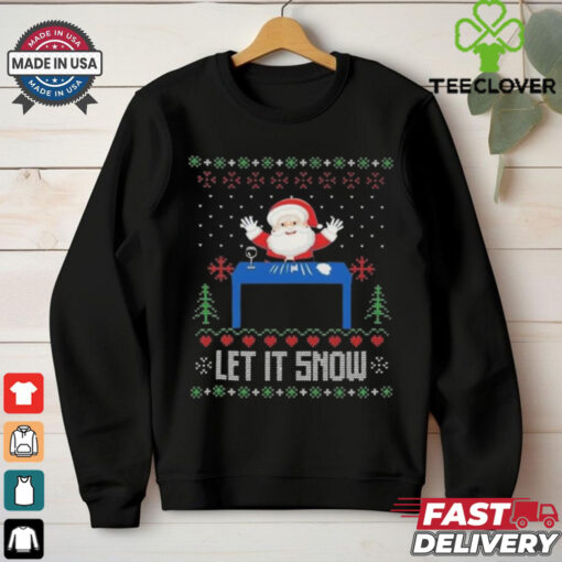Official Let It Snow Santa And Weed Ugly Christmas Shirt