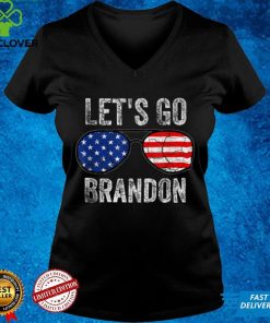 Official Let's Go Brandon American Flag Sunglasses T Shirt