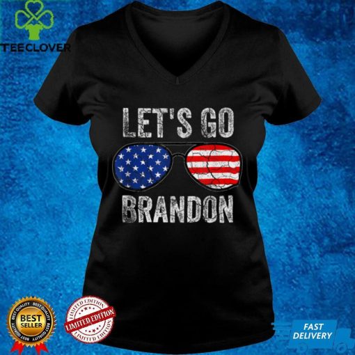 Official Let's Go Brandon American Flag Sunglasses T Shirt