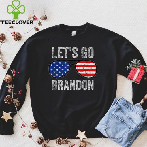 Official Let's Go Brandon American Flag Sunglasses T Shirt