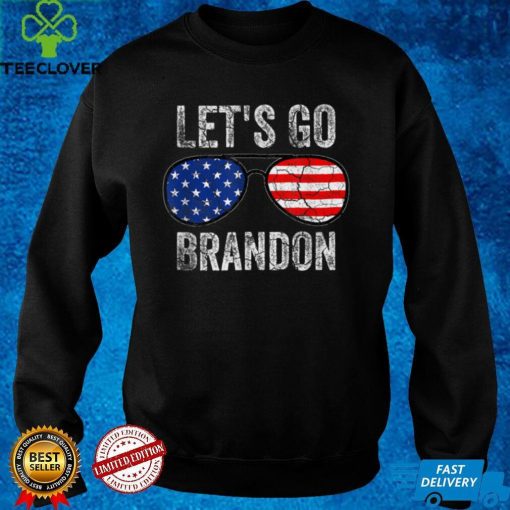 Official Let's Go Brandon American Flag Sunglasses T Shirt