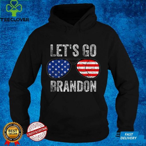 Official Let's Go Brandon American Flag Sunglasses T Shirt