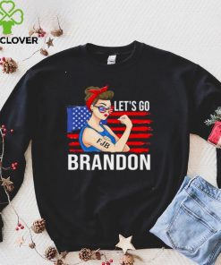 Official Let's Go Brandon Conservative Anti Liberal Messy Bun Girl Tee Sweater Shirt