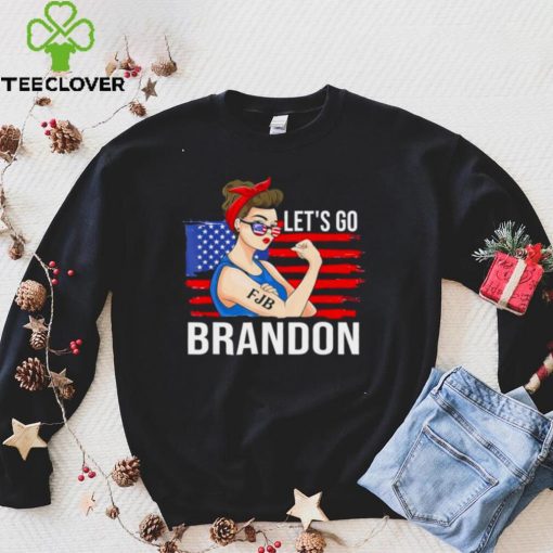 Official Let's Go Brandon Conservative Anti Liberal Messy Bun Girl Tee Sweater Shirt