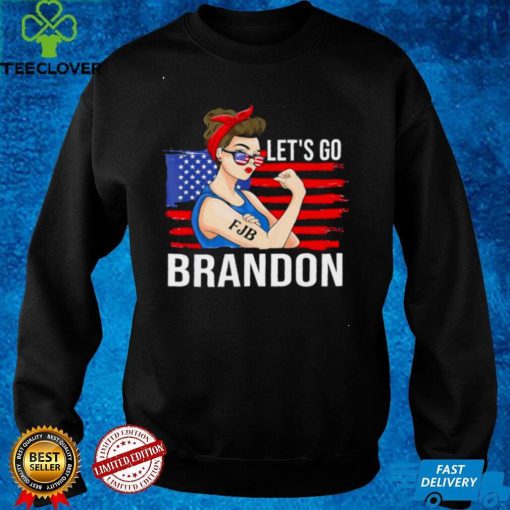 Official Let's Go Brandon Conservative Anti Liberal Messy Bun Girl Tee Sweater Shirt