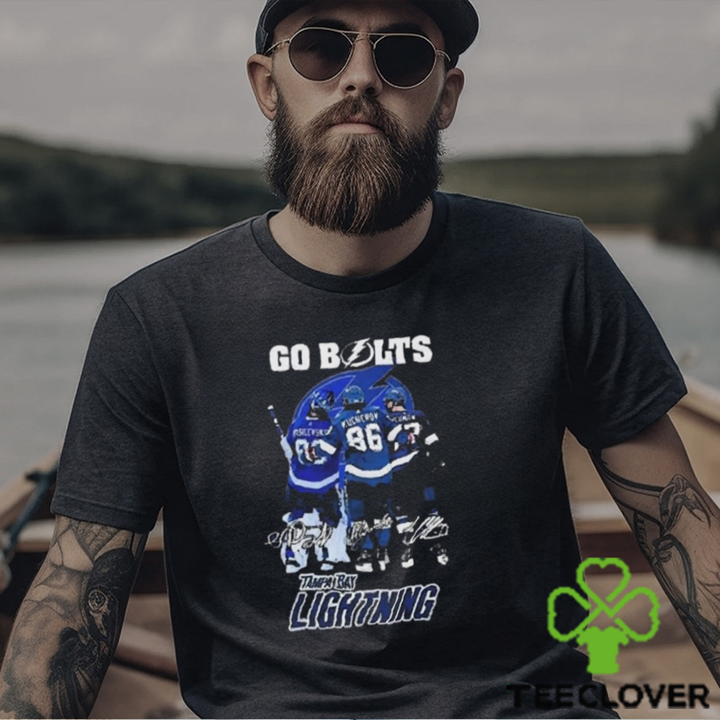 Official Lightning Go Bolts Vasilevskiy Kucherov Hedman Signatures 2024 T Shirt Official Lightning Go Bolts Vasilevskiy Kucherov Hedman Signatures 2024 T Shirt