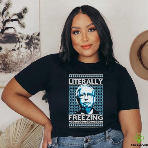 Official Literally Freezing Mcconnell Senator Ugly Christmas T Shirt