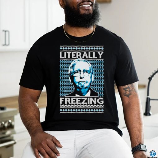 Official Literally Freezing Mcconnell Senator Ugly Christmas T Shirt