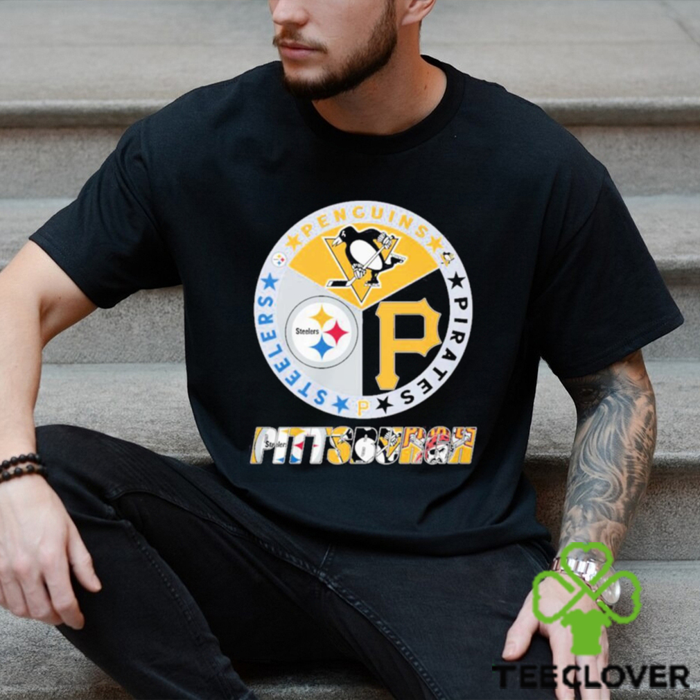 Official Logo Pittsburgh Steelers Penguins Pirates City Champions