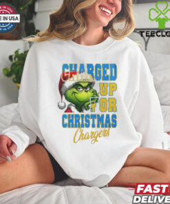 Official Los Angeles Chargers Charged Up For Christmas Chargers Grinch Shirt