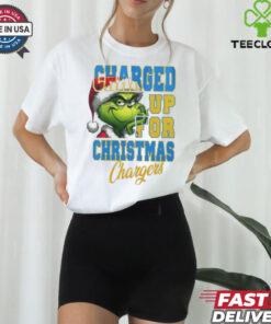Official Los Angeles Chargers Charged Up For Christmas Chargers Grinch Shirt