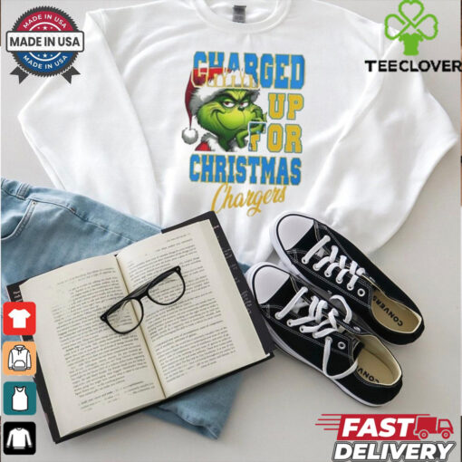 Official Los Angeles Chargers Charged Up For Christmas Chargers Grinch Shirt