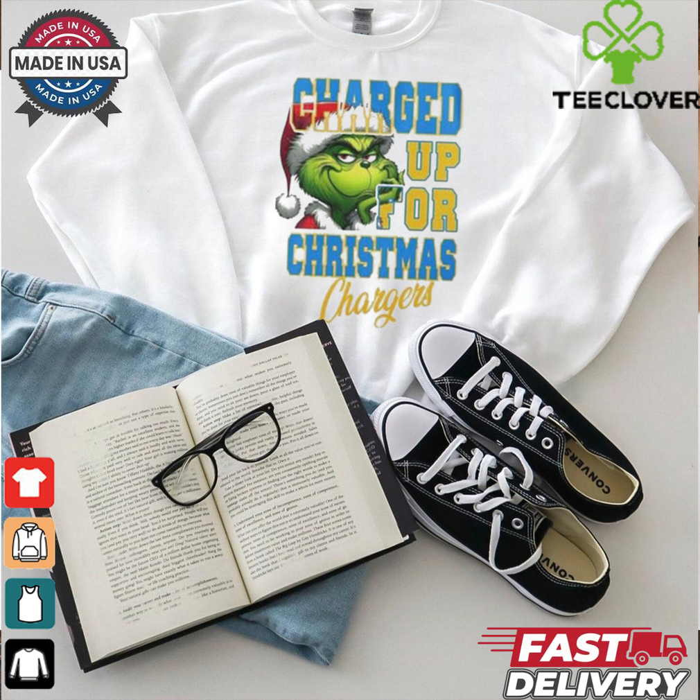 Official Los Angeles Chargers Charged Up For Christmas Chargers Grinch Shirt Official Los Angeles Chargers Charged Up For Christmas Chargers Grinch Shirt