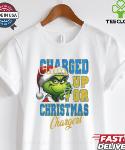 Official Los Angeles Chargers Charged Up For Christmas Chargers Grinch Shirt