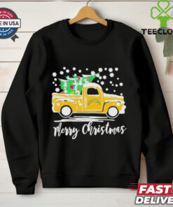 Official Los Angeles Chargers Logo Truck and Tree Merry Christmas Shirt