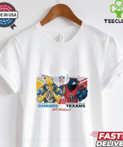 Official Los Angeles Chargers Vs Houston Texans Football AFC Wild Card Matchups NFL Football Playoffs Mascot Eric Poole Painting t shirt