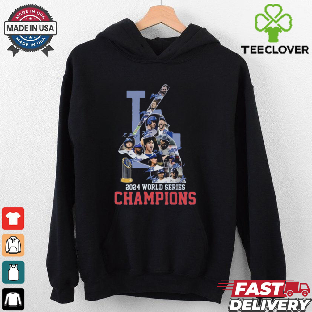 Official Los Angeles Dodgers 2024 Champions Autographed T Shirt Official Los Angeles Dodgers 2024 Champions Autographed T Shirt
