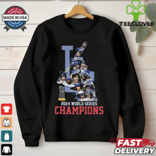 Official Los Angeles Dodgers 2024 Champions Autographed T Shirt